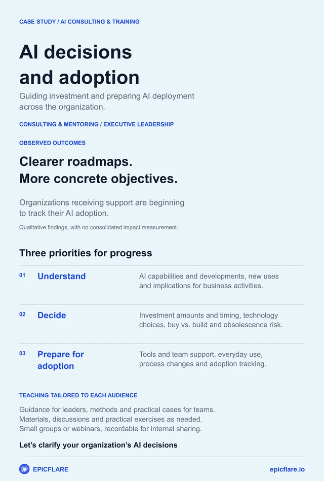 First page of the AI decisions and adoption case study